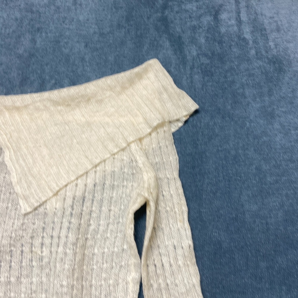 Y2K Guess Jeans Knit Top Womens Small Beige Wool Turtleneck Pullover - Picture 9 of 10